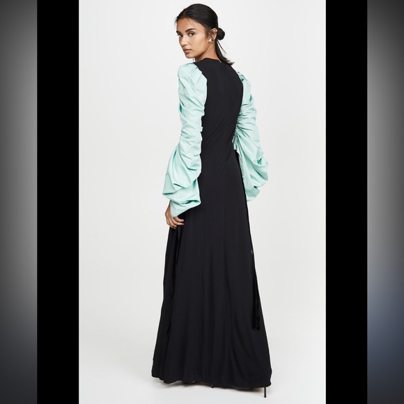 Like New Tory Burch Gathered Taffeta Sleeve Maxi Dress. - Picture 2 of 15